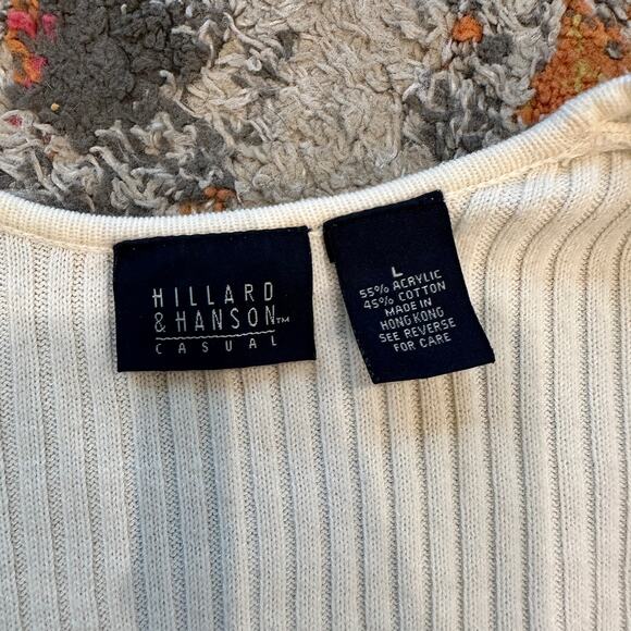 VTG HILLARD & HANSON CASUAL Rib Knit Scoop Neck Sweater Size L Indie Classic - Picture 6 of 7